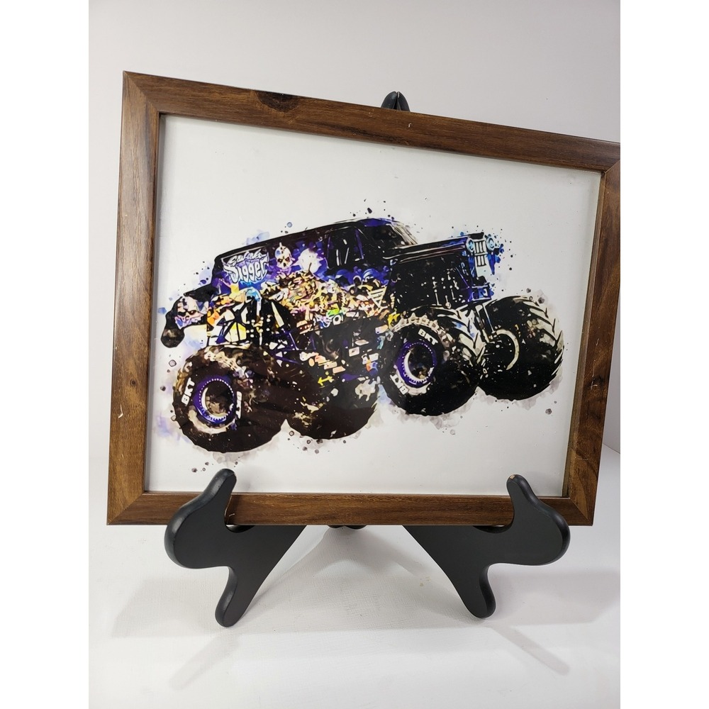 Monster Truck Framed Art Prints Set of 4 Grave Digger El Toro Loco Max-D Decor - Picture 2 of 8